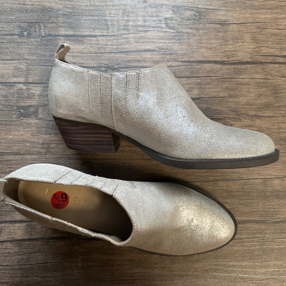 *NINE WEST* Silver x Brown Low-Cut Boots Size 6.5 - Picture 5 of 9